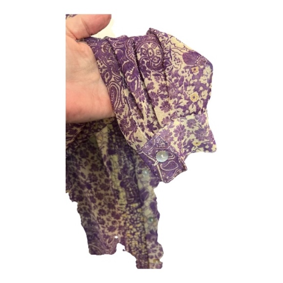 ✨ EUC IMPRESSIONS Purple & Tan Floral 2-Piece Matching Set | Women’s Sz XL - Picture 3 of 11